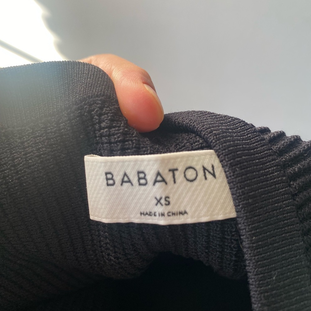 Babaton Sculpt Knit Black Strapless Dress - Picture 6 of 8
